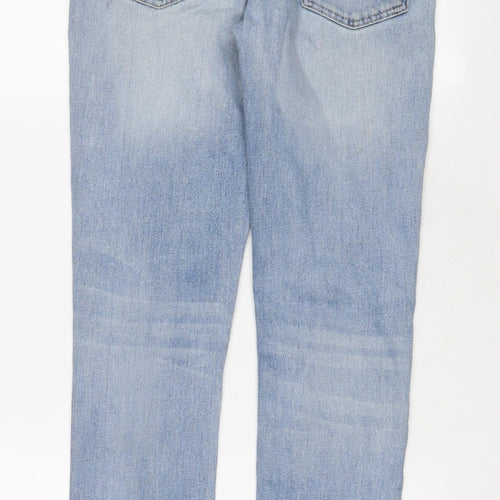 Topman Mens Blue Cotton Skinny Jeans Size 28 in L30 in Regular Zip - Short Leg