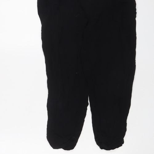 River Island Womens Black Viscose Capri Trousers Size 10 L20 in Regular