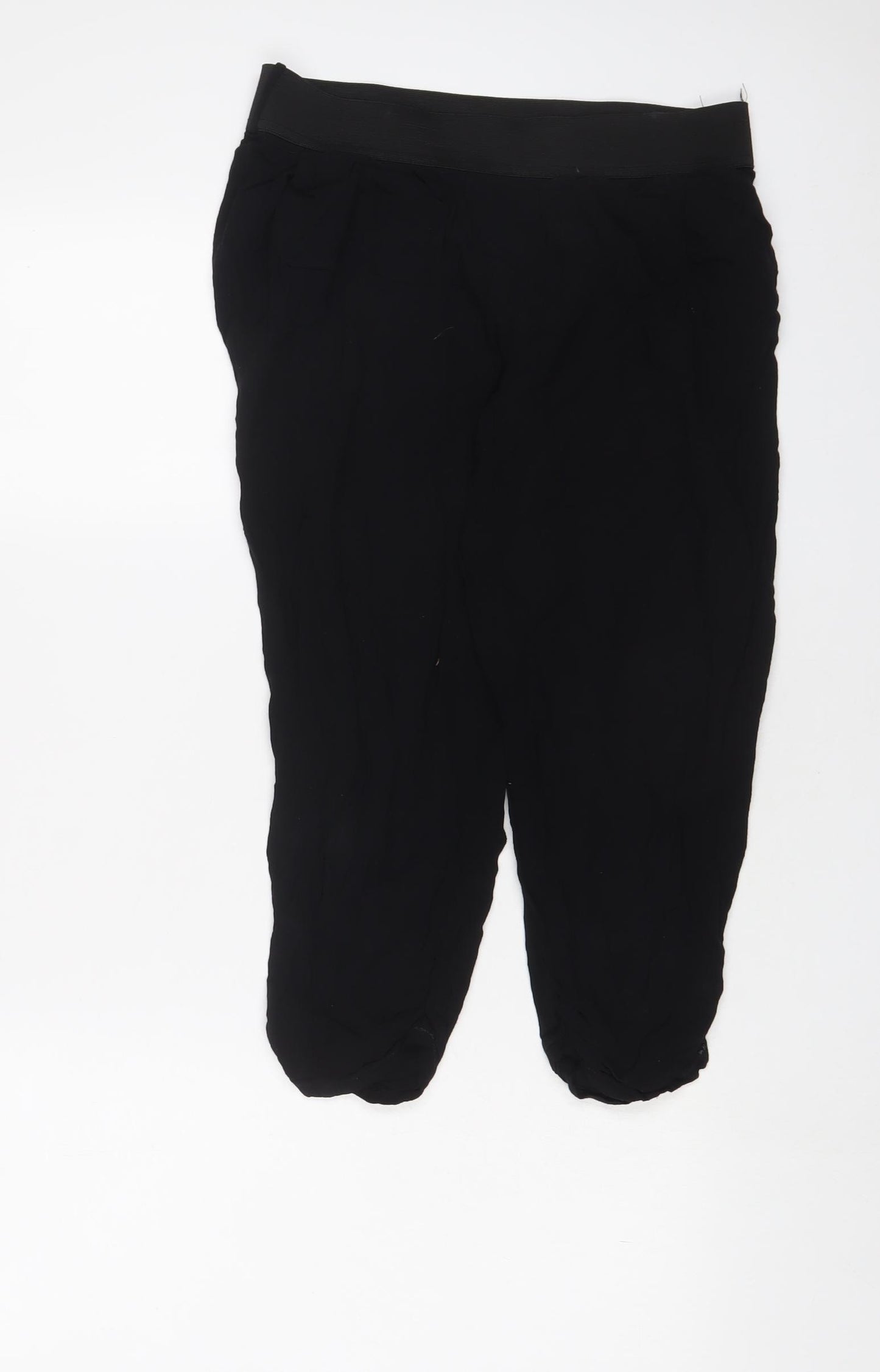 River Island Womens Black Viscose Capri Trousers Size 10 L20 in Regular