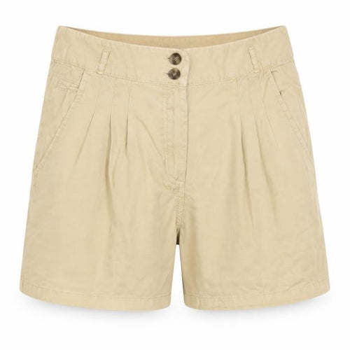 H&M Womens Beige Cotton Bermuda Shorts Size 10 L4 in Regular Zip - Pleated