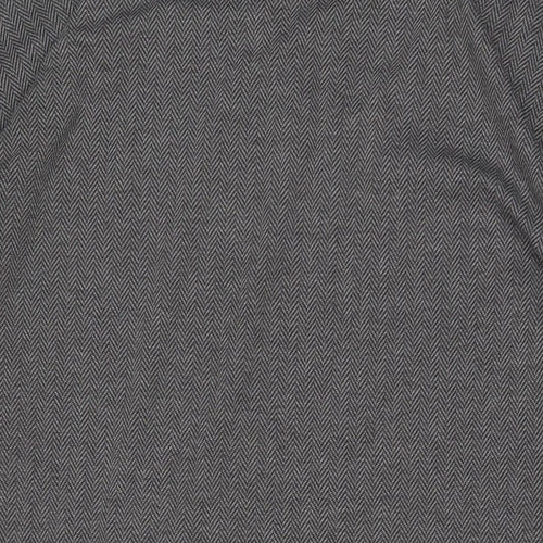 French Connection Womens Grey Polyester Tunic T-Shirt Size M V-Neck