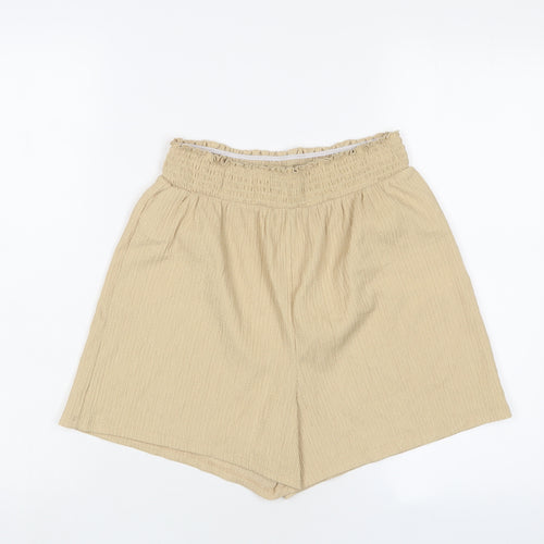 ASOS Womens Beige Polyester Basic Shorts Size 10 L3 in Regular Pull On