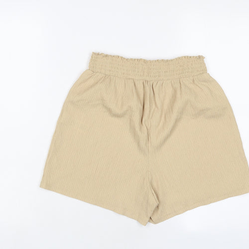 ASOS Womens Beige Polyester Basic Shorts Size 10 L3 in Regular Pull On