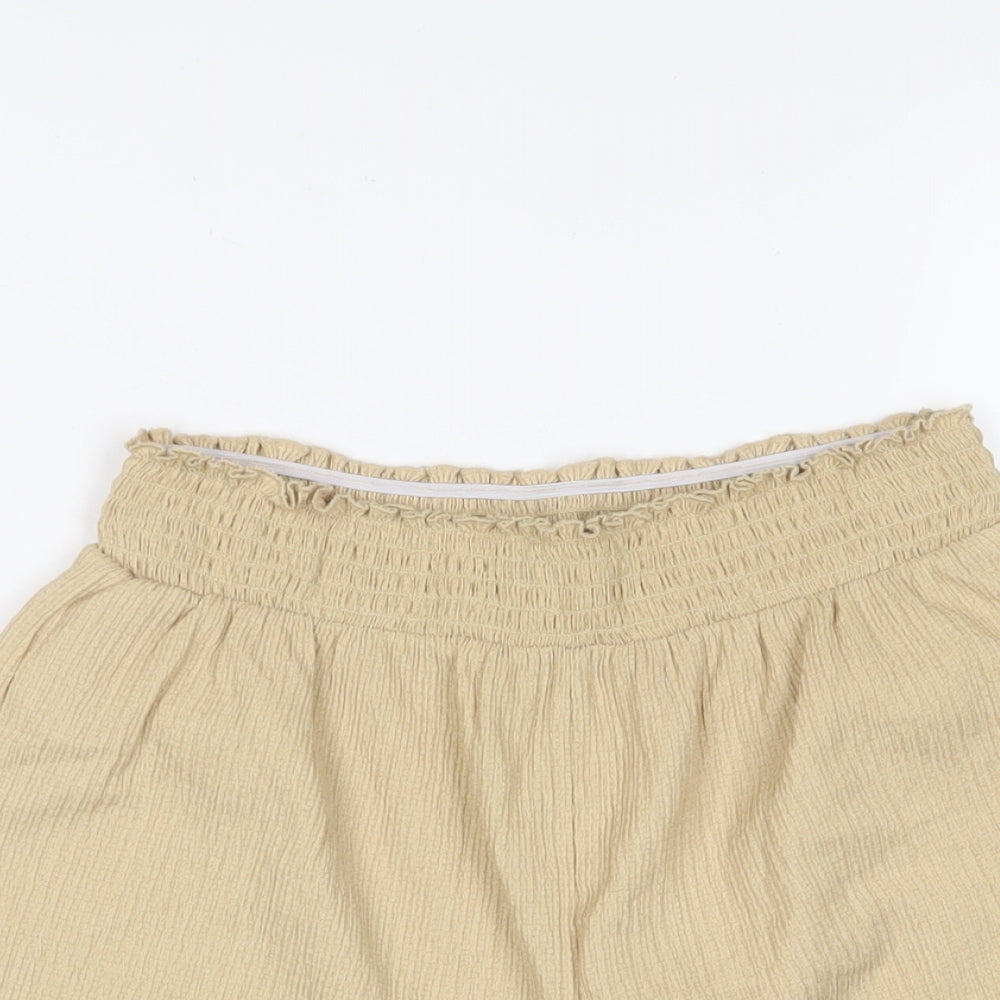 ASOS Womens Beige Polyester Basic Shorts Size 10 L3 in Regular Pull On