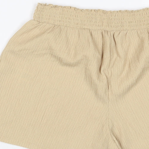 ASOS Womens Beige Polyester Basic Shorts Size 10 L3 in Regular Pull On