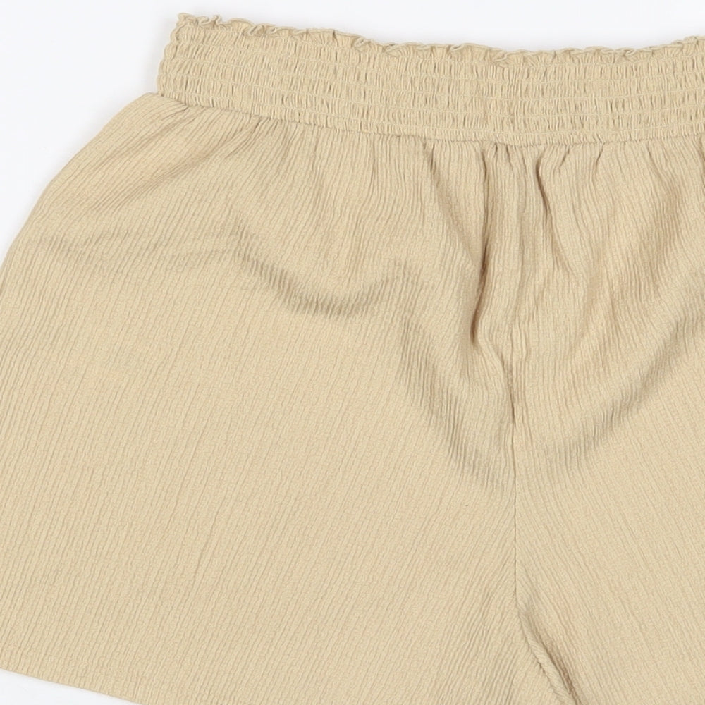 ASOS Womens Beige Polyester Basic Shorts Size 10 L3 in Regular Pull On