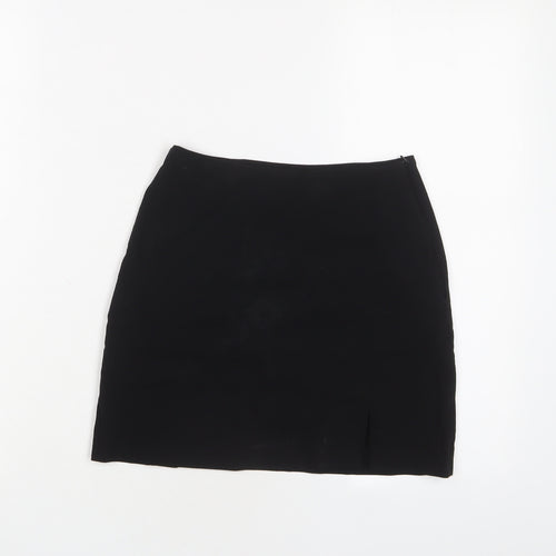 ASOS Womens Black Viscose Mini Skirt Size 4 Zip