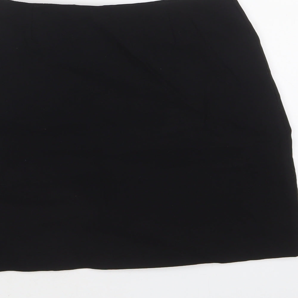 ASOS Womens Black Viscose Mini Skirt Size 4 Zip