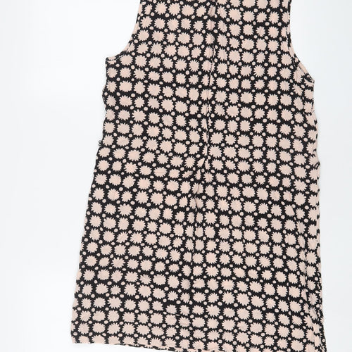 Miss Selfridge Womens Pink Geometric Viscose Sheath Size 10 Boat Neck Pullover