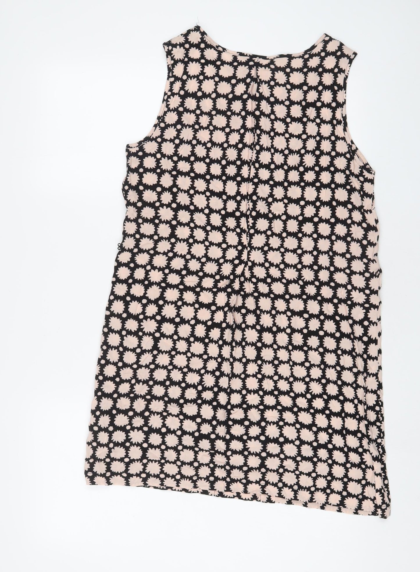 Miss Selfridge Womens Pink Geometric Viscose Sheath Size 10 Boat Neck Pullover