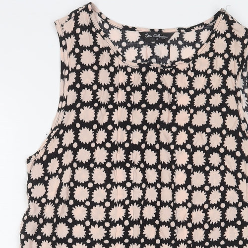 Miss Selfridge Womens Pink Geometric Viscose Sheath Size 10 Boat Neck Pullover