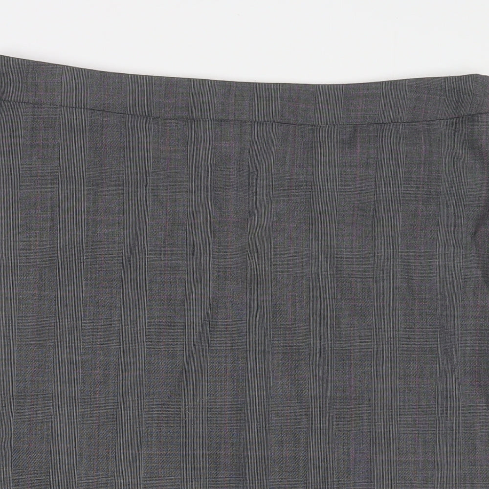 Hobbs Womens Grey Wool A-Line Skirt Size 12 Zip - Pleated