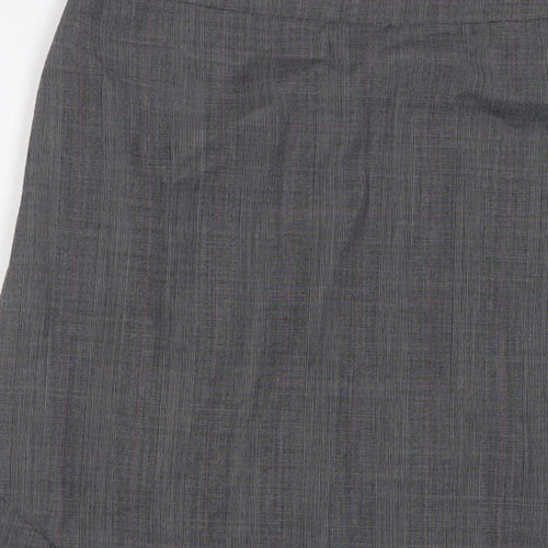 Hobbs Womens Grey Wool A-Line Skirt Size 12 Zip - Pleated