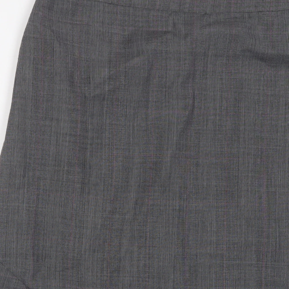 Hobbs Womens Grey Wool A-Line Skirt Size 12 Zip - Pleated