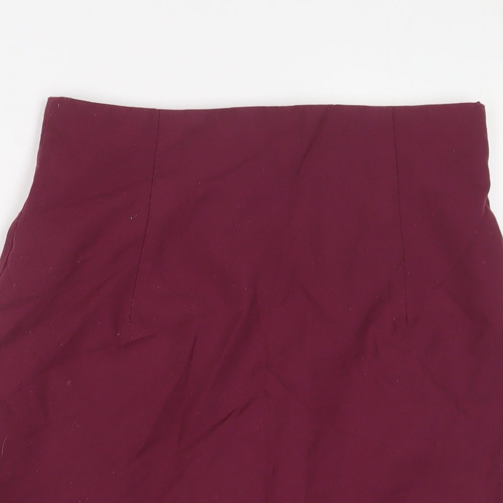 Freeman Womens Purple Polyester A-Line Skirt Size 14 Zip