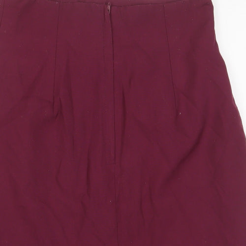 Freeman Womens Purple Polyester A-Line Skirt Size 14 Zip