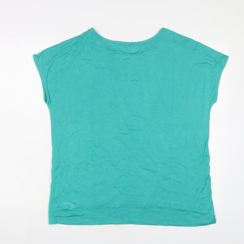 Klass Womens Green Polyester Basic T-Shirt Size M Collared