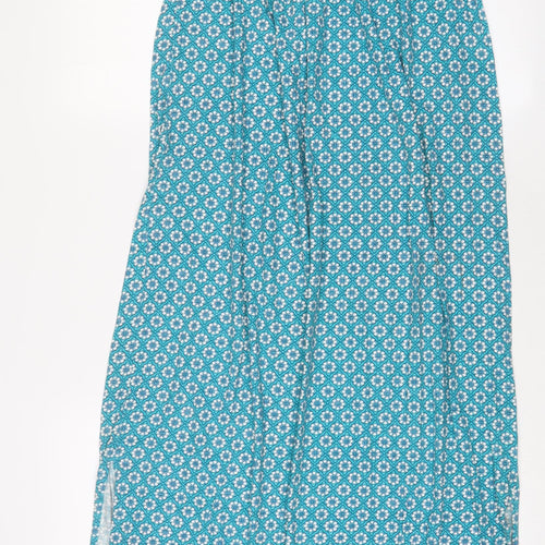 NEXT Womens Blue Fair Isle Cotton A-Line Size 8 Off the Shoulder Pullover