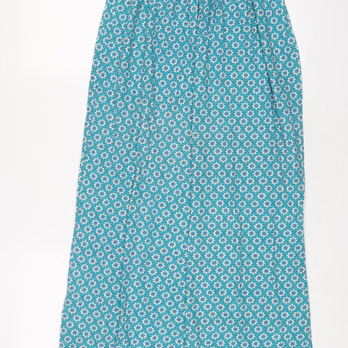 NEXT Womens Blue Fair Isle Cotton A-Line Size 8 Off the Shoulder Pullover