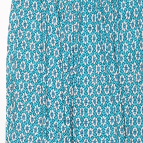 NEXT Womens Blue Fair Isle Cotton A-Line Size 8 Off the Shoulder Pullover