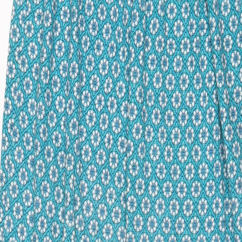 NEXT Womens Blue Fair Isle Cotton A-Line Size 8 Off the Shoulder Pullover