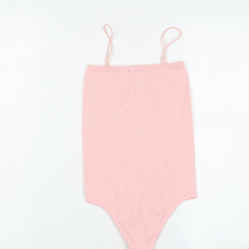 Zara Womens Pink Polyamide Bodysuit One-Piece Size XS Pullover