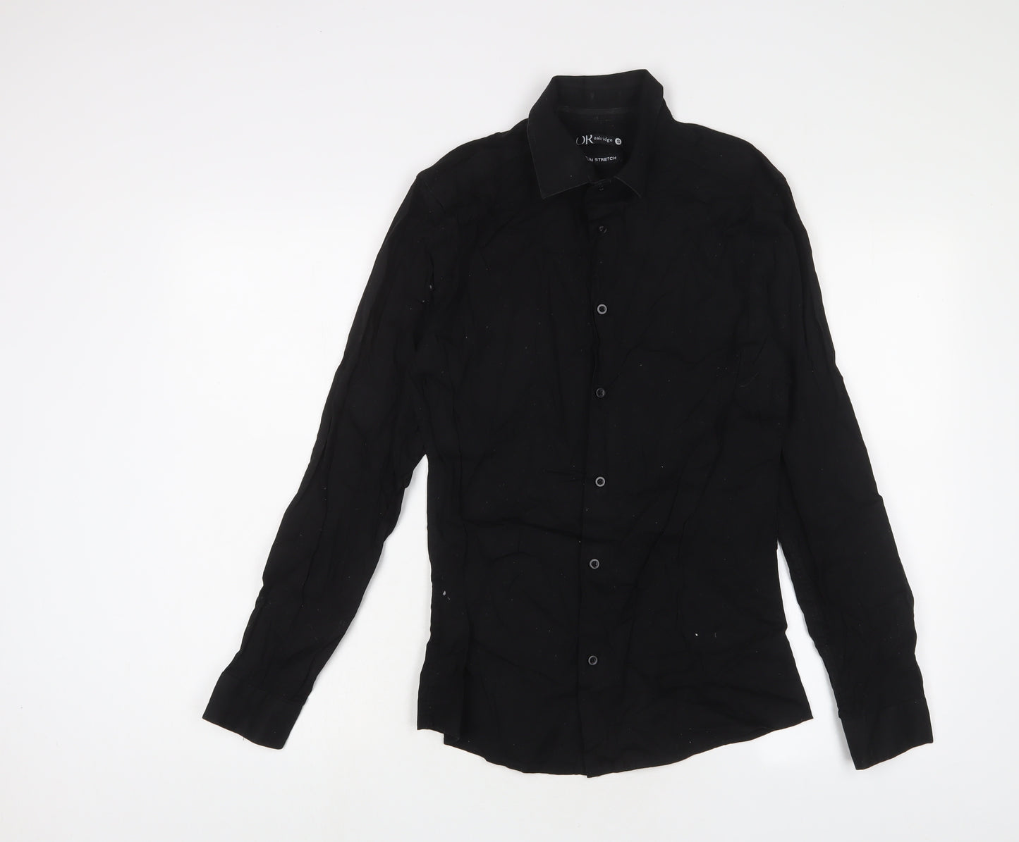 OAKRIDGE Womens Black Cotton Basic Button-Up Size S Collared