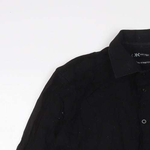 OAKRIDGE Womens Black Cotton Basic Button-Up Size S Collared