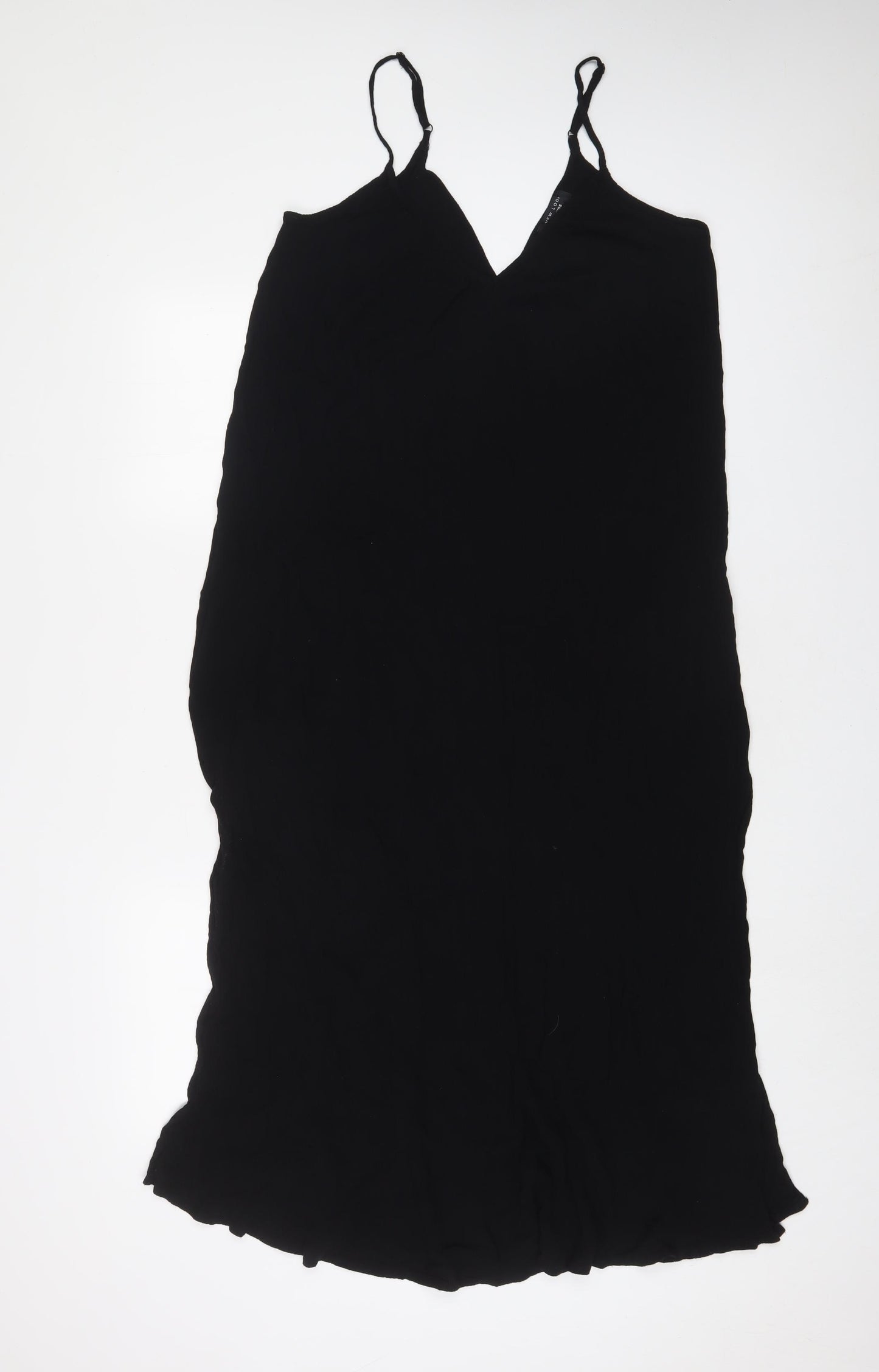 New Look Womens Black Viscose A-Line Size 18 V-Neck Pullover