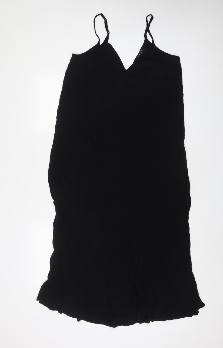 New Look Womens Black Viscose A-Line Size 18 V-Neck Pullover