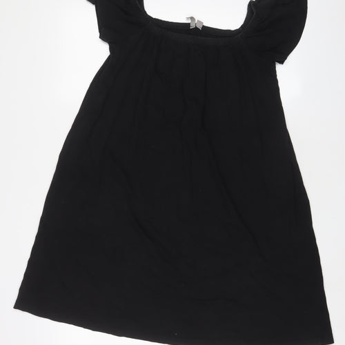 ASOS Womens Black Cotton A-Line Size 10 Scoop Neck Pullover