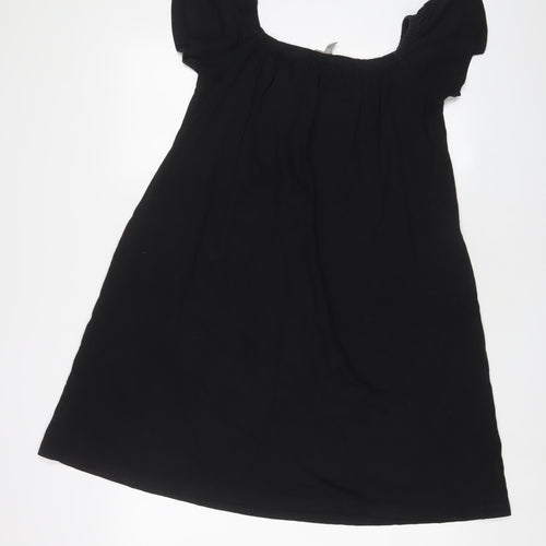 ASOS Womens Black Cotton A-Line Size 10 Scoop Neck Pullover