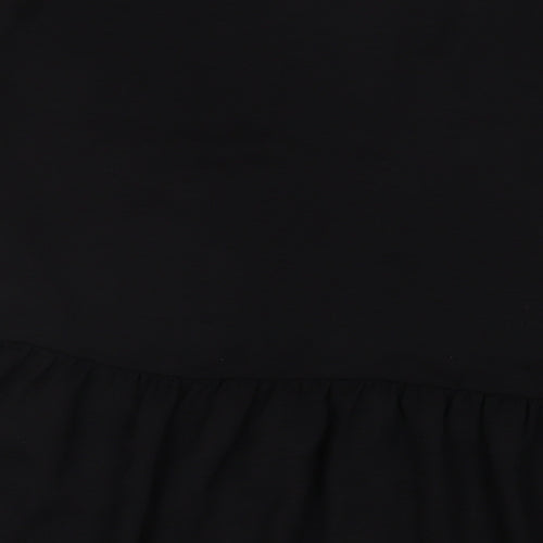 H&M Womens Black Polyester A-Line Size 18 V-Neck Button