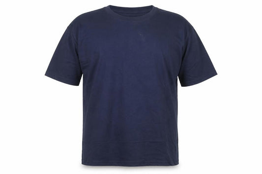 Front view of Redskins men’s blue polyester t-shirt, size XL, crew neck