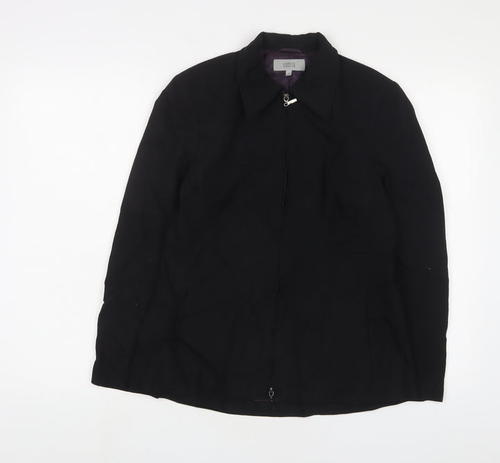Marks and Spencer Womens Black Jacket Size 10 Zip