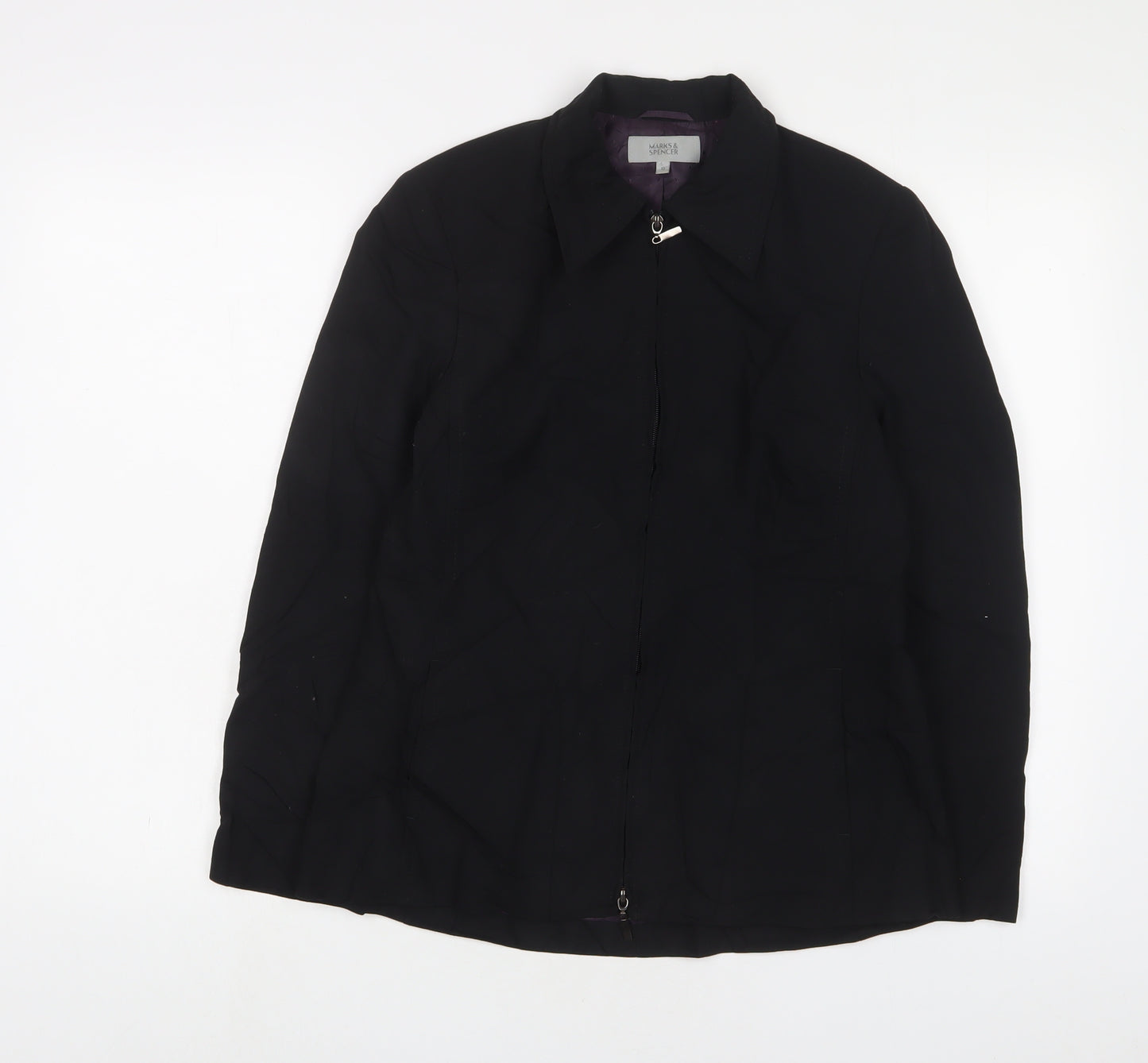 Marks and Spencer Womens Black Jacket Size 10 Zip