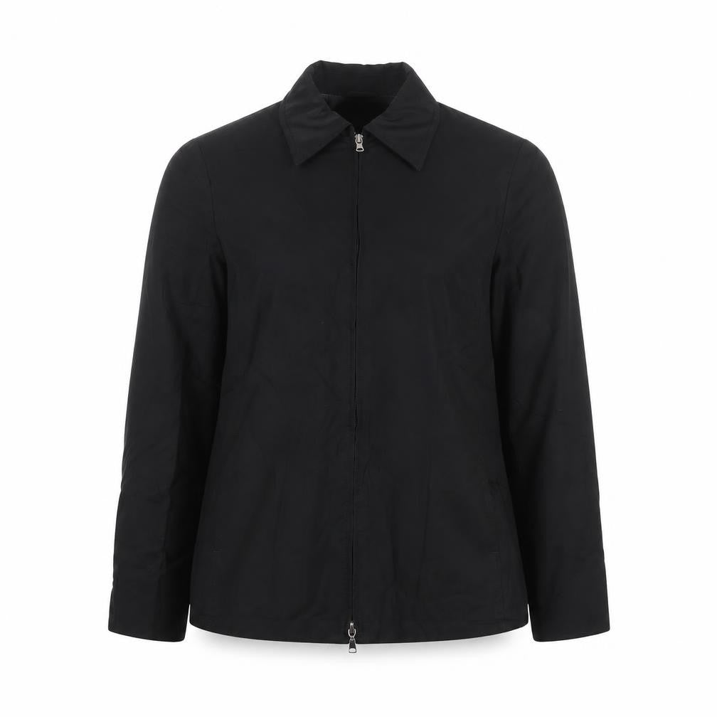Front view of Marks & Spencer women’s black jacket, size UK 10, zip