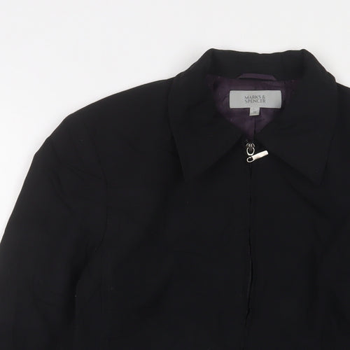 Marks and Spencer Womens Black Jacket Size 10 Zip