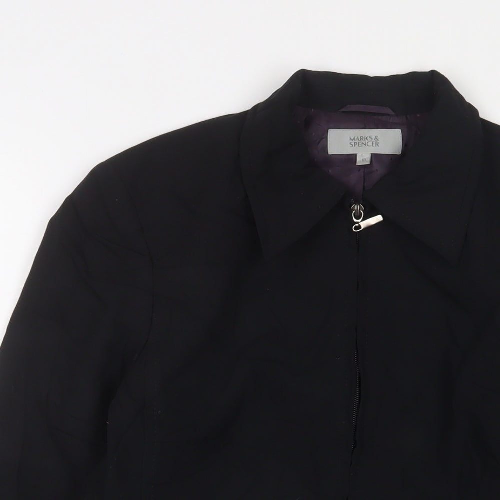 Marks and Spencer Womens Black Jacket Size 10 Zip