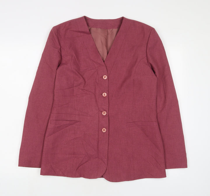 Debenhams Womens Pink Jacket Blazer Size 12 Button