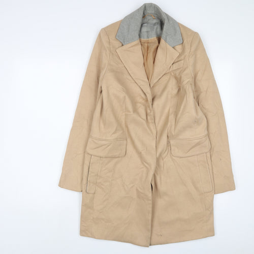 ASOS Womens Brown Overcoat Coat Size 8 Snap