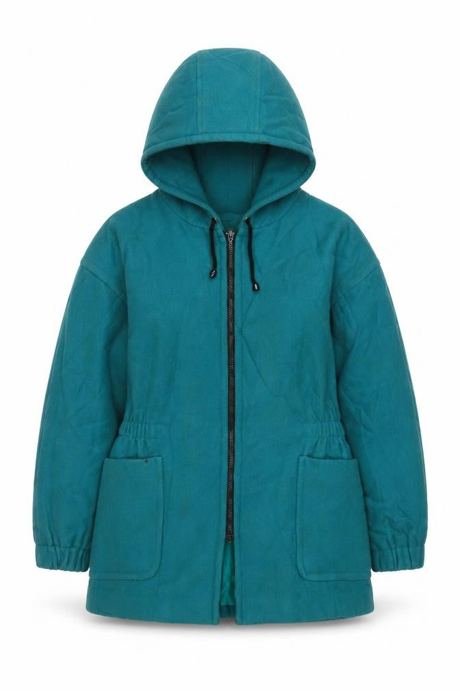 Front view of Jessica Reid women’s blue jacket, size UK 14, zip