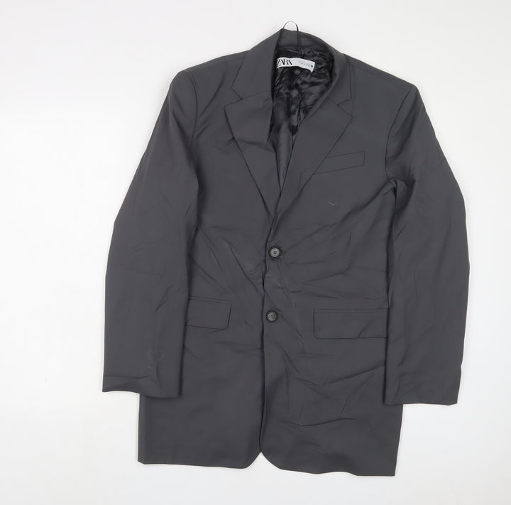 Zara Mens Grey Jacket Blazer Size S Button