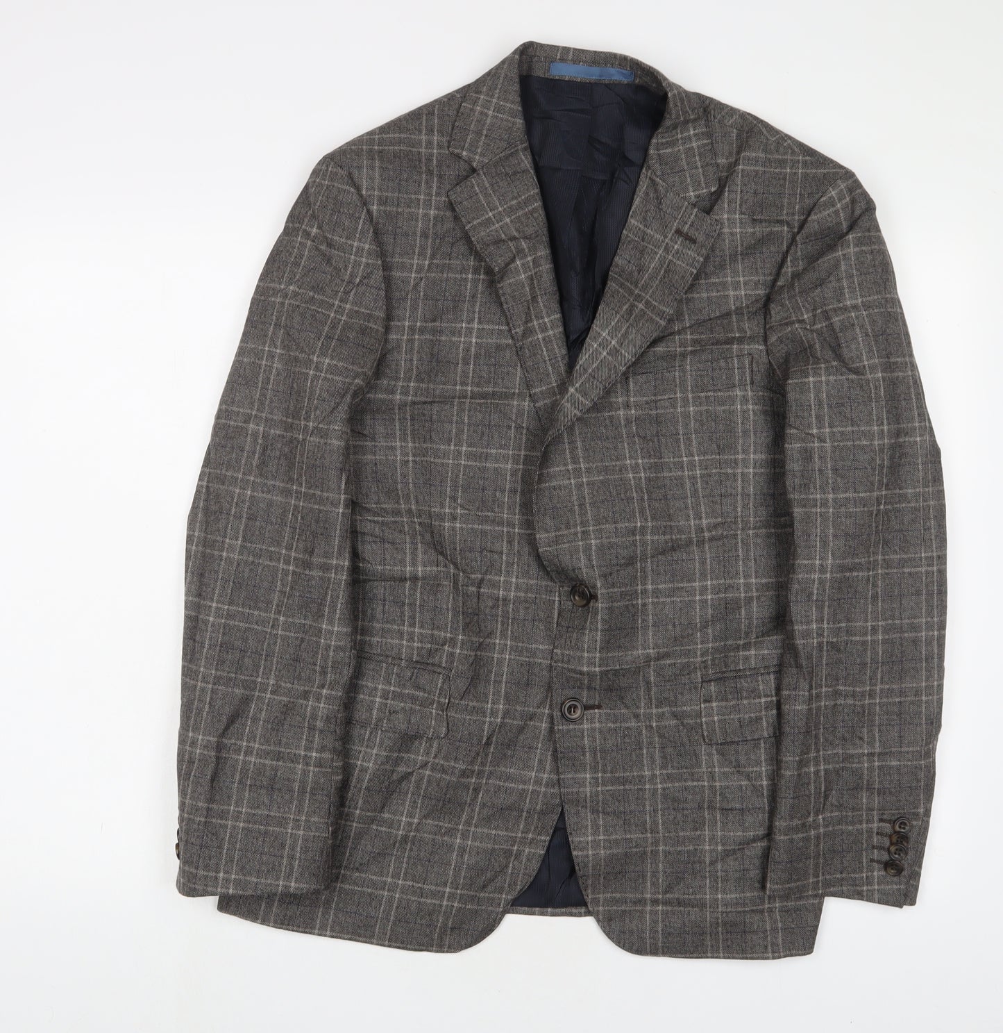 Marks and Spencer Mens Brown Plaid Wool Jacket Suit Jacket Size 40 Regular