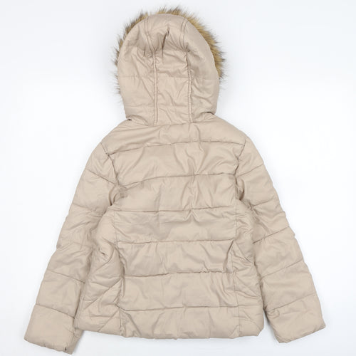 Zara Girls Beige Puffer Jacket Jacket Size 10-11 Years Zip