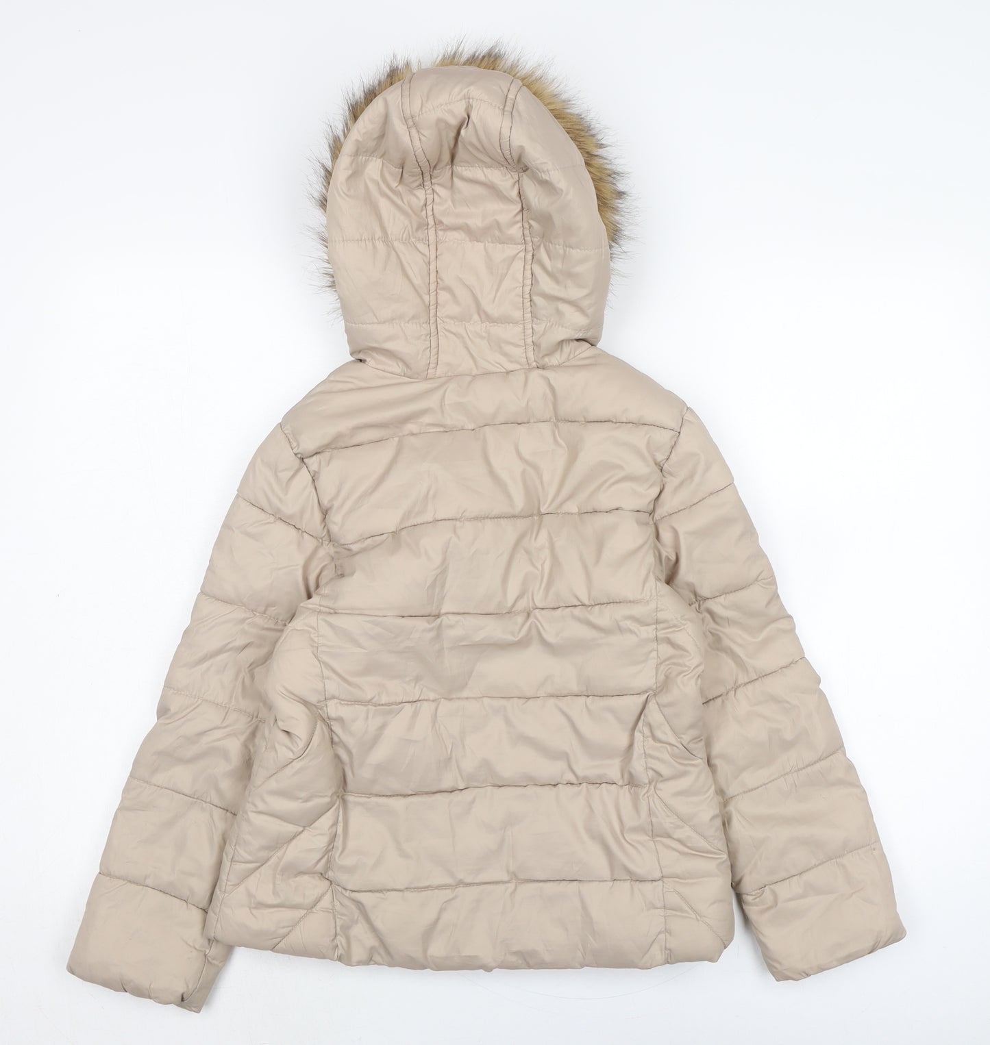 Zara Girls Beige Puffer Jacket Jacket Size 10-11 Years Zip