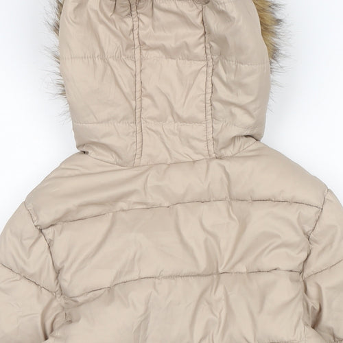 Zara Girls Beige Puffer Jacket Jacket Size 10-11 Years Zip