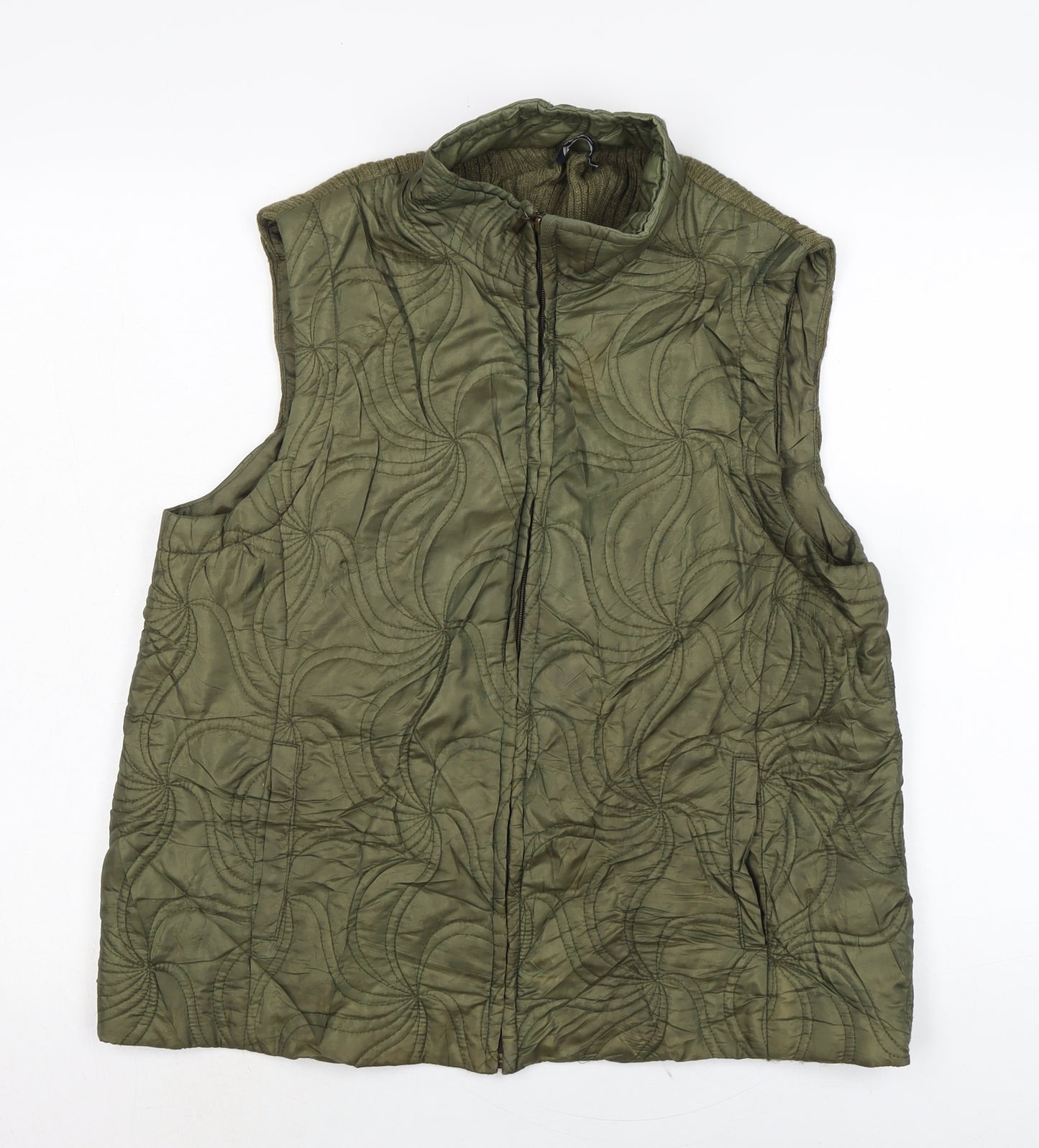 DASH Womens Green Gilet Waistcoat Size 14 Zip