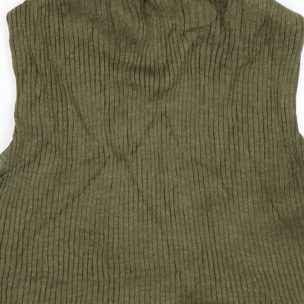 DASH Womens Green Gilet Waistcoat Size 14 Zip