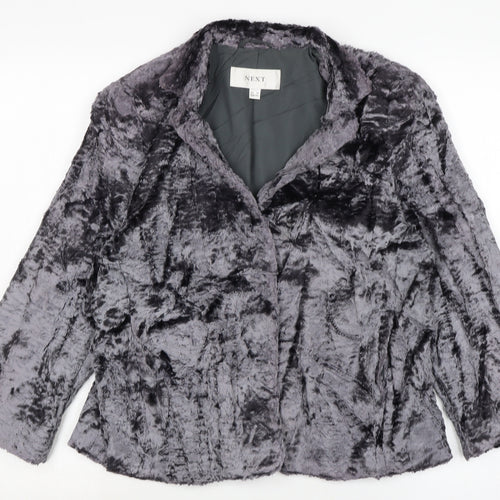 NEXT Womens Grey Jacket Size 14 Snap